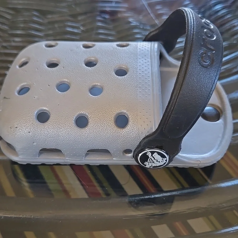 Gray Crocs Cellphone Case with Black Strap